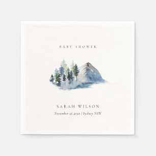 Green Blue Pine Woods Mountain Baby Dusche Serviette