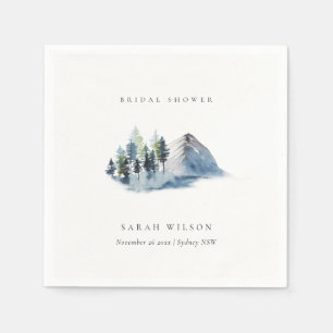 Green Blue Pine Woods Mountain Brautparty Serviette