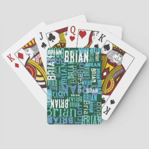 Green Blue Playing Cards mit Individuelle Name Pat Spielkarten