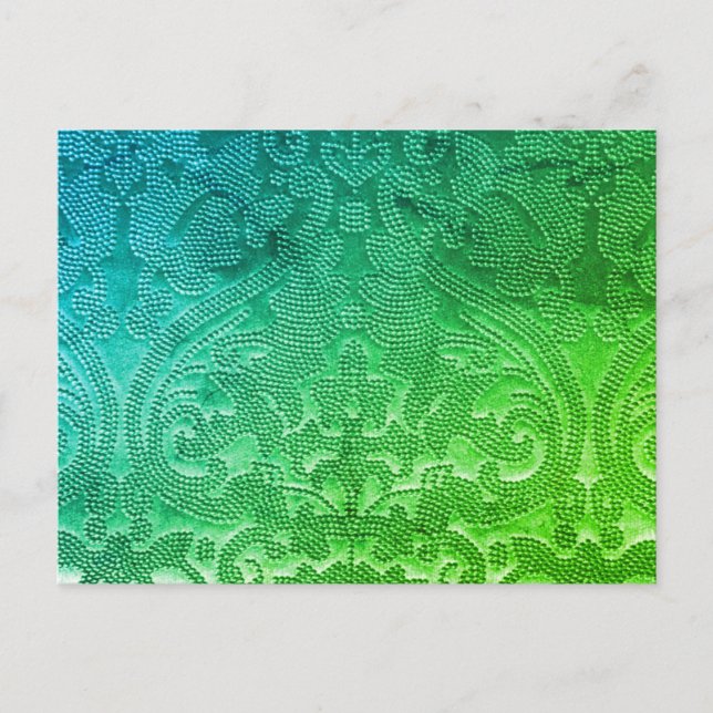 Green Blue Pointillé Grüße Postcard Postkarte (Vorderseite)