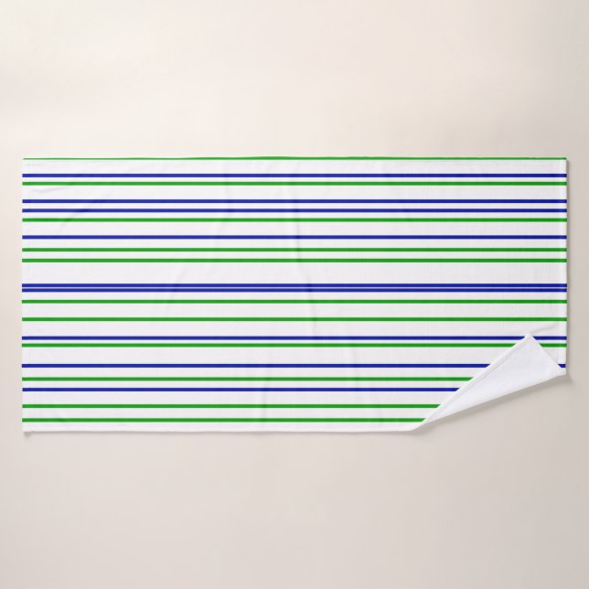 Green blue purple stripes modern custom pattern badhandtuch set (Badehandtuch)