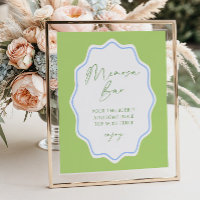Green Blue Scallope Frame Bridal Mimosa Bar