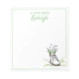 Green Blue Shoe Blume Planter for Gardener Notizblock