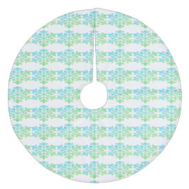 Green Blue Snowflakes Weihnachtsbaumrock Fleece Weihnachtsbaumdecke