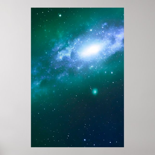 Green Blue Spinning Galaxy Poster (Vorne)