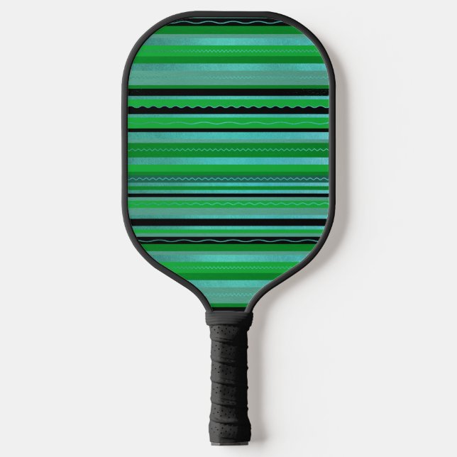 Green Blue Stripes Design Pickleball Paddel Schläger (Vorderseite)