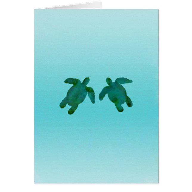 Green Blue Watercolor Ocean 2 Sea Turtles (Vorne)