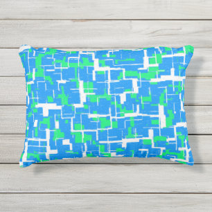 Green Blue White Trenddesign Muster Kissen Für Draußen