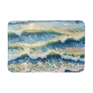 Green Blue Yellow Design am Strand 345 Badematte