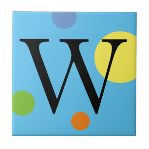 GREEN BLUE YELLOW UND ORANGE MONOGRAM TILLE FLIESE