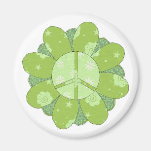 Green Blume Peace Sign Magnet