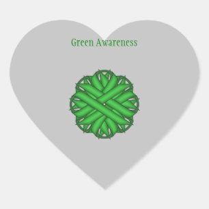 Green Blume Ribbon von Kenneth Yoncich Herz-Aufkleber