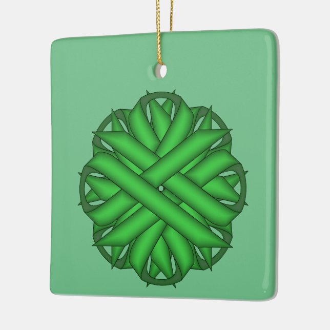 Green Blume Ribbon von Kenneth Yoncich Keramikornament (Links)