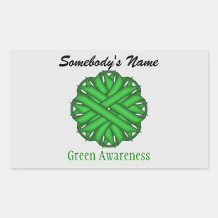 Green Blume Ribbon von Kenneth Yoncich Rechteckiger Aufkleber