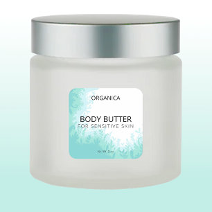 Green Body Butter Labels für empfindliche Haut Quadratischer Aufkleber