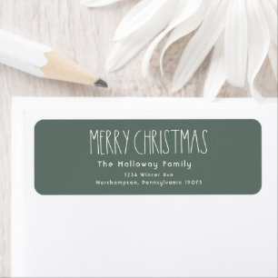 Green Boho Christmas Rücksendeadresse Envelope