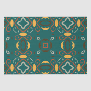 Green Boho Oriental Abstrakt Kaleidoskopisches Mus Seidenpapier