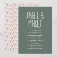 Green Boho Polka Dot Christmas Jingle und Mingle