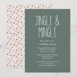 Green Boho Polka Dot Christmas Jingle und Mingle Einladung