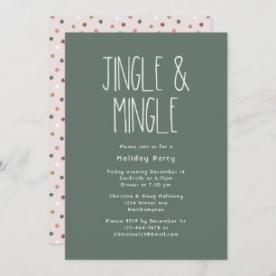 Green Boho Polka Dot Christmas Jingle und Mingle Einladung