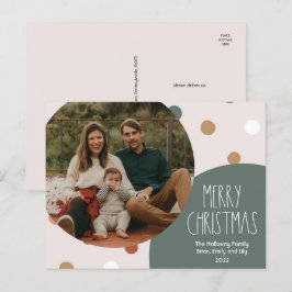 Green Boho Polka Dot Christmas One Foto Feiertagspostkarte