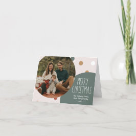 Green Boho Polka Dot Weihnachten Falten Single Fot