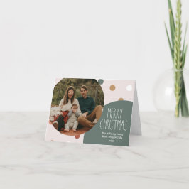 Green Boho Polka Dot Weihnachten Falten Single Fot