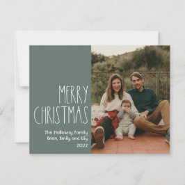 Green Boho Polka Dot Weihnachtsfeiertag Single Fot Feiertagskarte