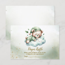 Green Boho Schlafteddy Bear Niedlich Babydusche Begleitkarte