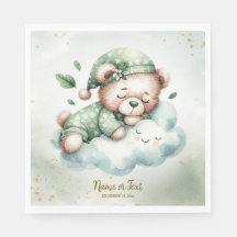 Green Boho Schlafteddy Bear Niedlich Babydusche