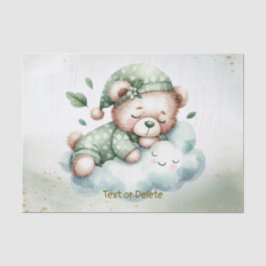 Green Boho Sleeping Teddy Bear Niedliches Party Seidenpapier