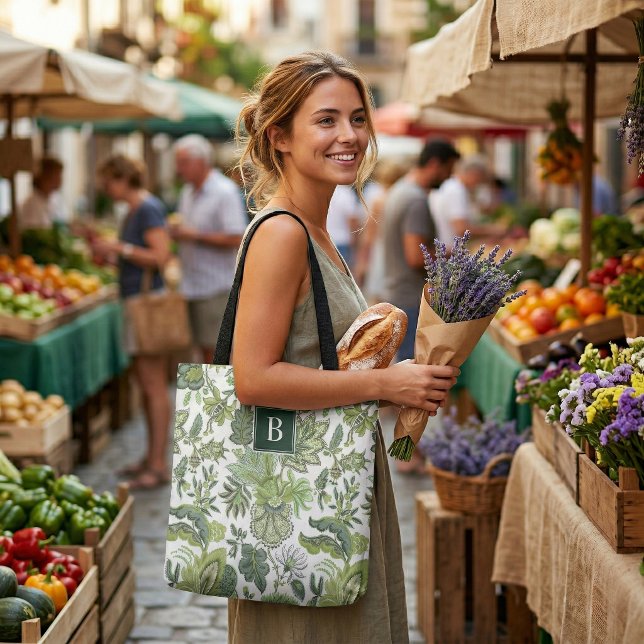 Green Boho Vintag Floral Monogram (Von Creator hochgeladen)