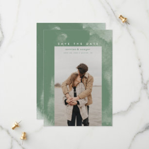 Green Boho Watercolor Save the Date