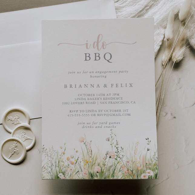 Green Boho Wildblume I GRILLEN Engagement Partei Einladung (Von Creator hochgeladen)