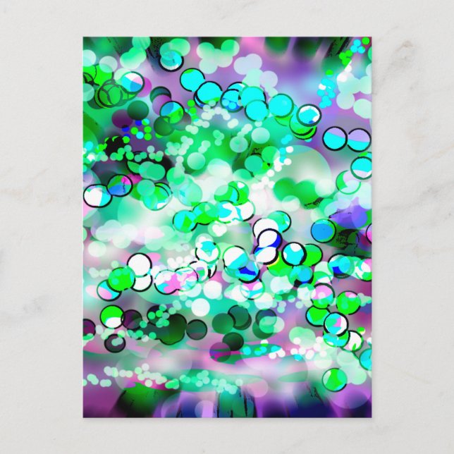 Green Bokeh 92015 Remix Postkarte (Vorderseite)
