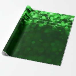 Green Bokeh Weihnachtsleights Geschenkpapier
