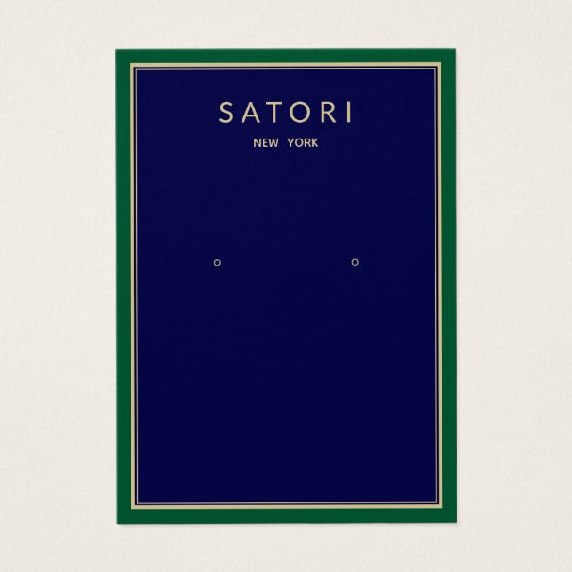 Green Border Earring Navy Juwelier Display (Vorderseite)