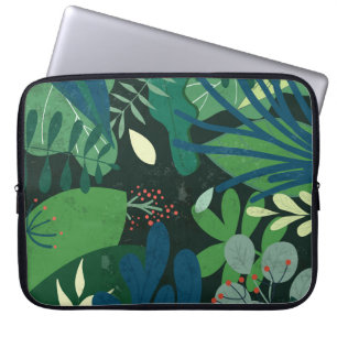 Green Botanical: Illustration tropischer Blätter Laptopschutzhülle