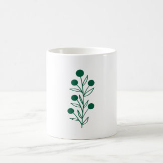 Green Botanical Line Art Kaffeetasse