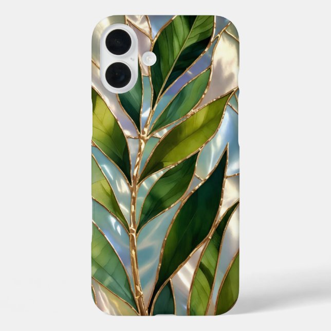 Green Botanical Stained Glass Phone Case (Rückseite)