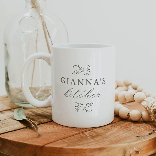 Green Botanical Your Name's Kitchen Kaffeetasse (Von Creator hochgeladen)