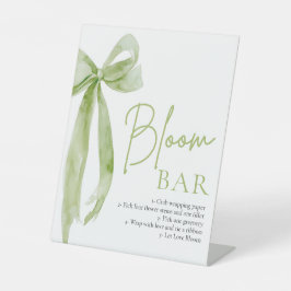 Green Bow Brautparty Blume Bloom Bar Sign Sockelschild