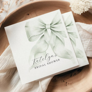 Green Bow Brautparty Serviette