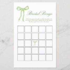 Green Bow Bridal Bingo Brautparty Game