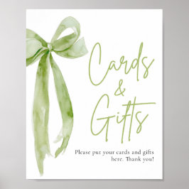 Green Bow Cards und Geschenkschild für die Wasserf Poster