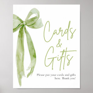 Green Bow Cards und Geschenkschild für die Wasserf Poster