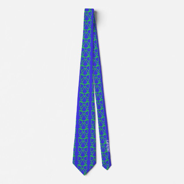Green Bow Führungskraft Men's Classic Quality Blue Krawatte (Vorderseite)