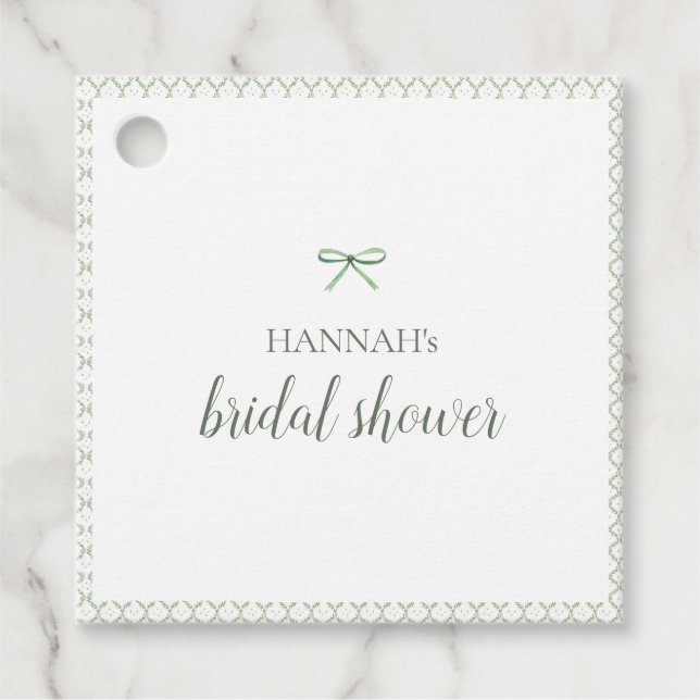 Green Bow Grandmillenial Brautparty Geschenkanhänger (Vorderseite)