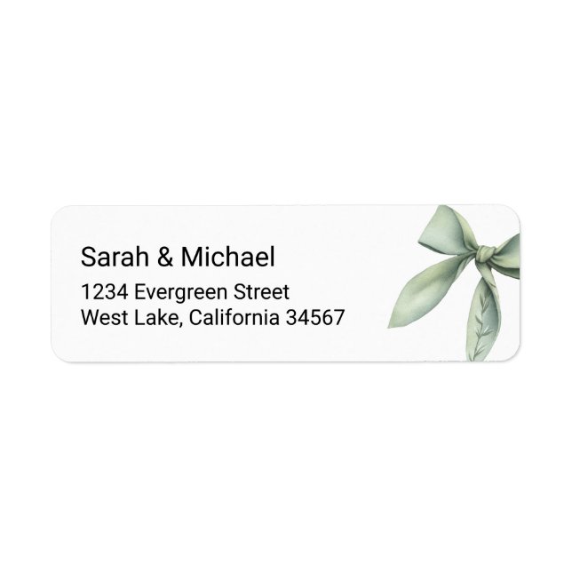 Green Bow Return Address Label (Vorne)