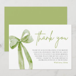 Green Bow Sie bindet den Knoten Dankeschön-Karte Einladung